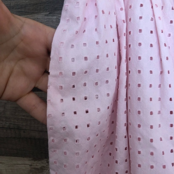 Vintage Romantic Pink Cotton Eyelet Midi Skirt Small - Picture 4 of 9